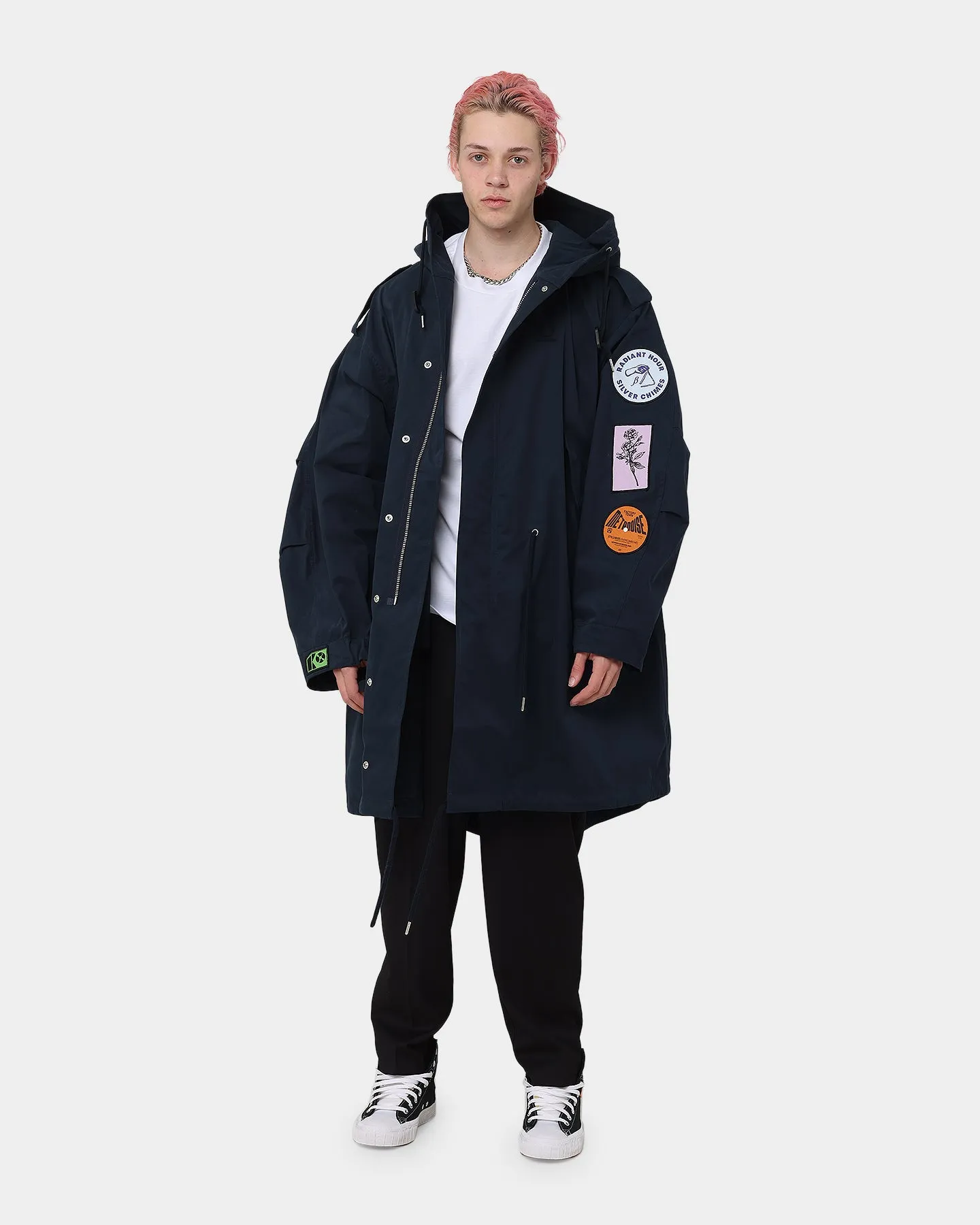 Fred Perry X Raf Simons Patched Parka Basalt Navy