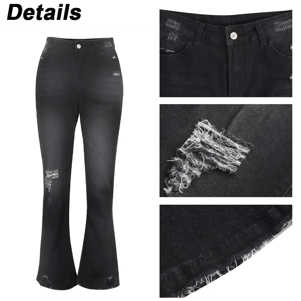 Funki Buys | Pants | Women's Straight Leg Boot Cut Ripped Jean