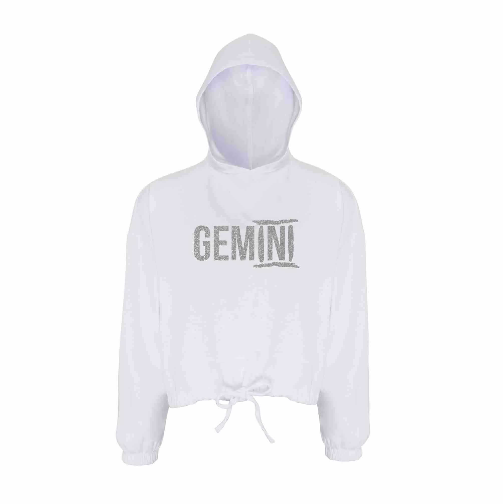 Gemini Ladies Cropped Over Sized Hoodie