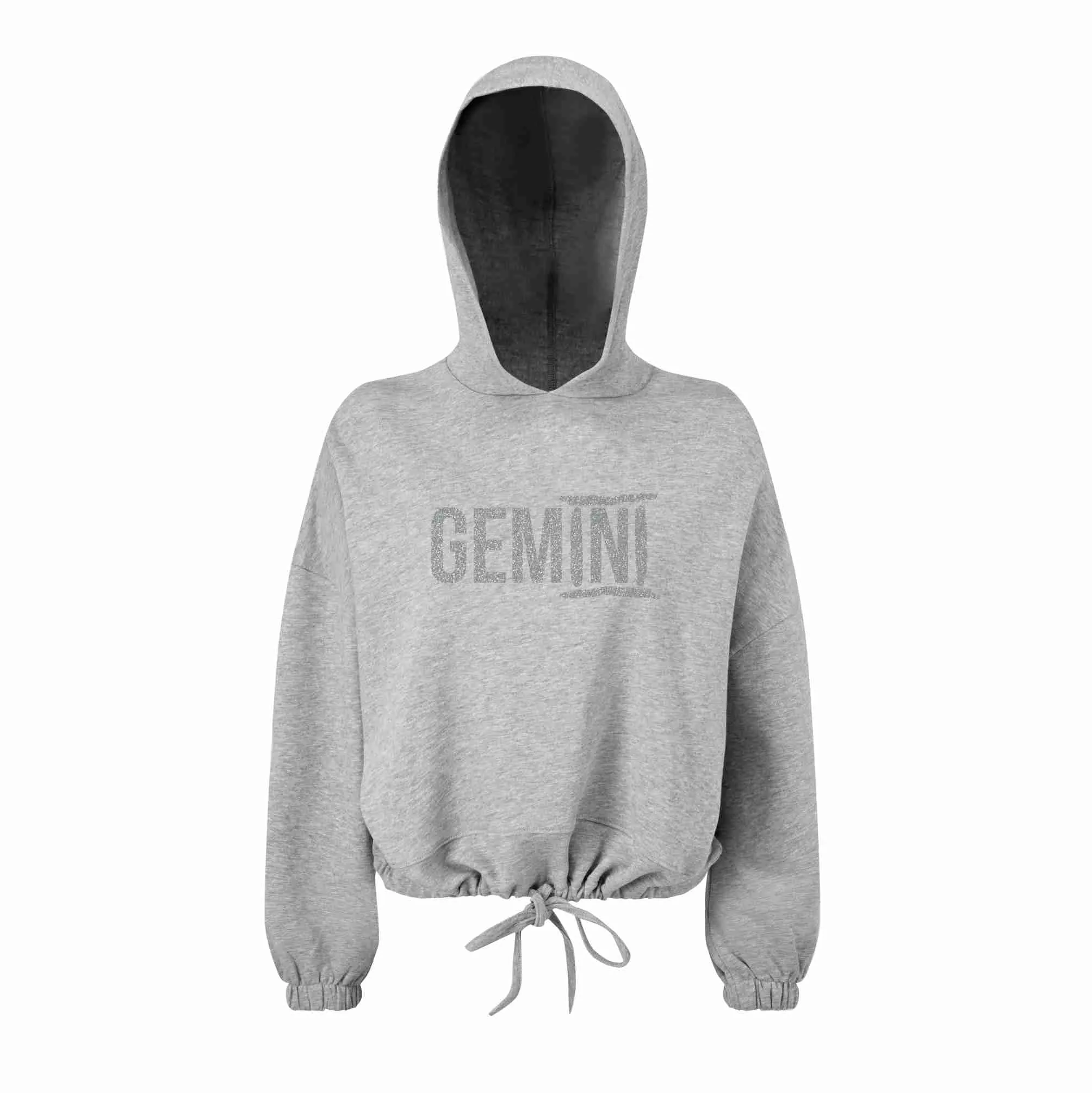 Gemini Ladies Cropped Over Sized Hoodie