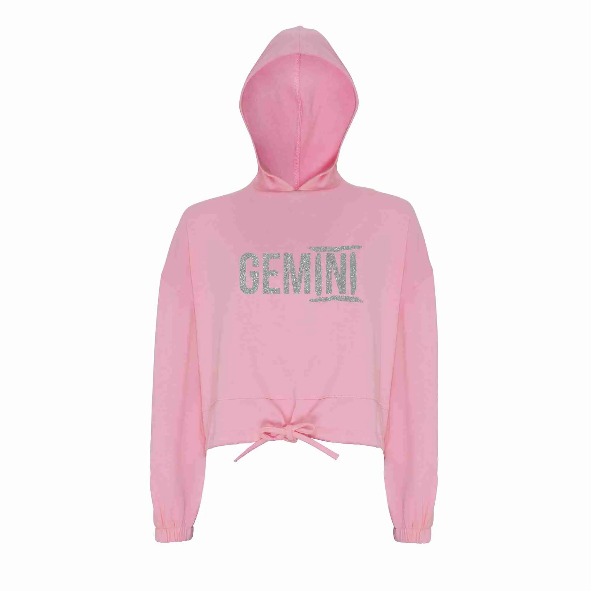 Gemini Ladies Cropped Over Sized Hoodie