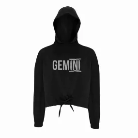 Gemini Ladies Cropped Over Sized Hoodie