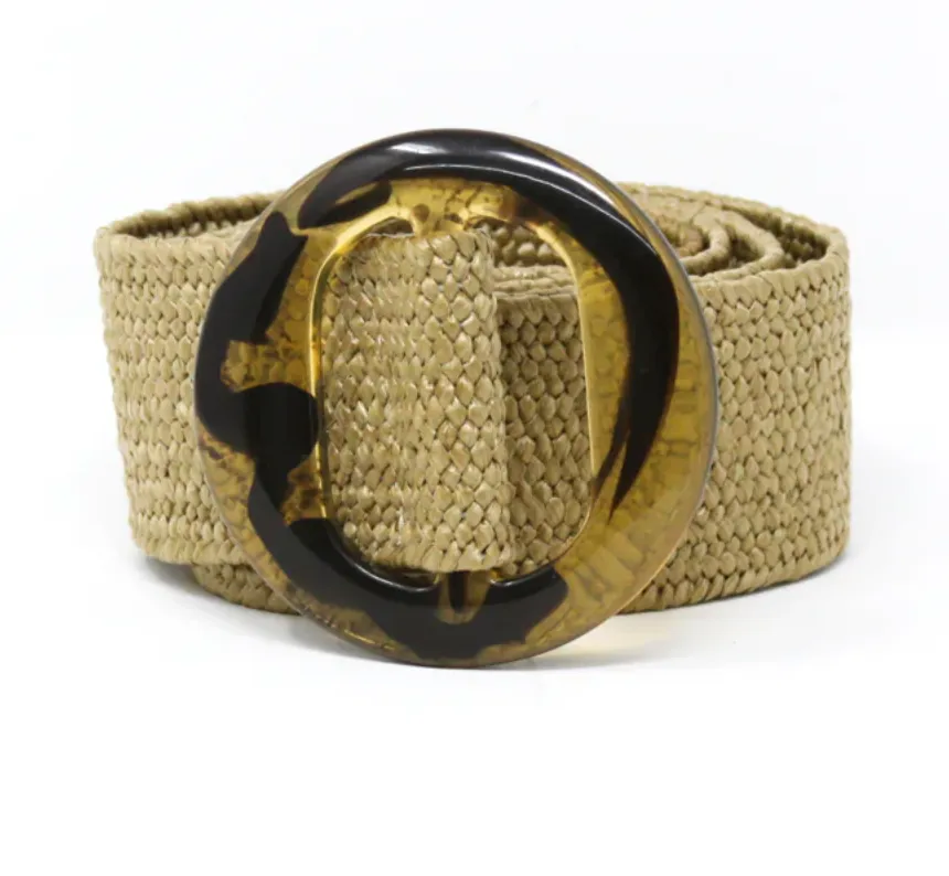 GF Stretch Belt Raffia With Resin Buckle