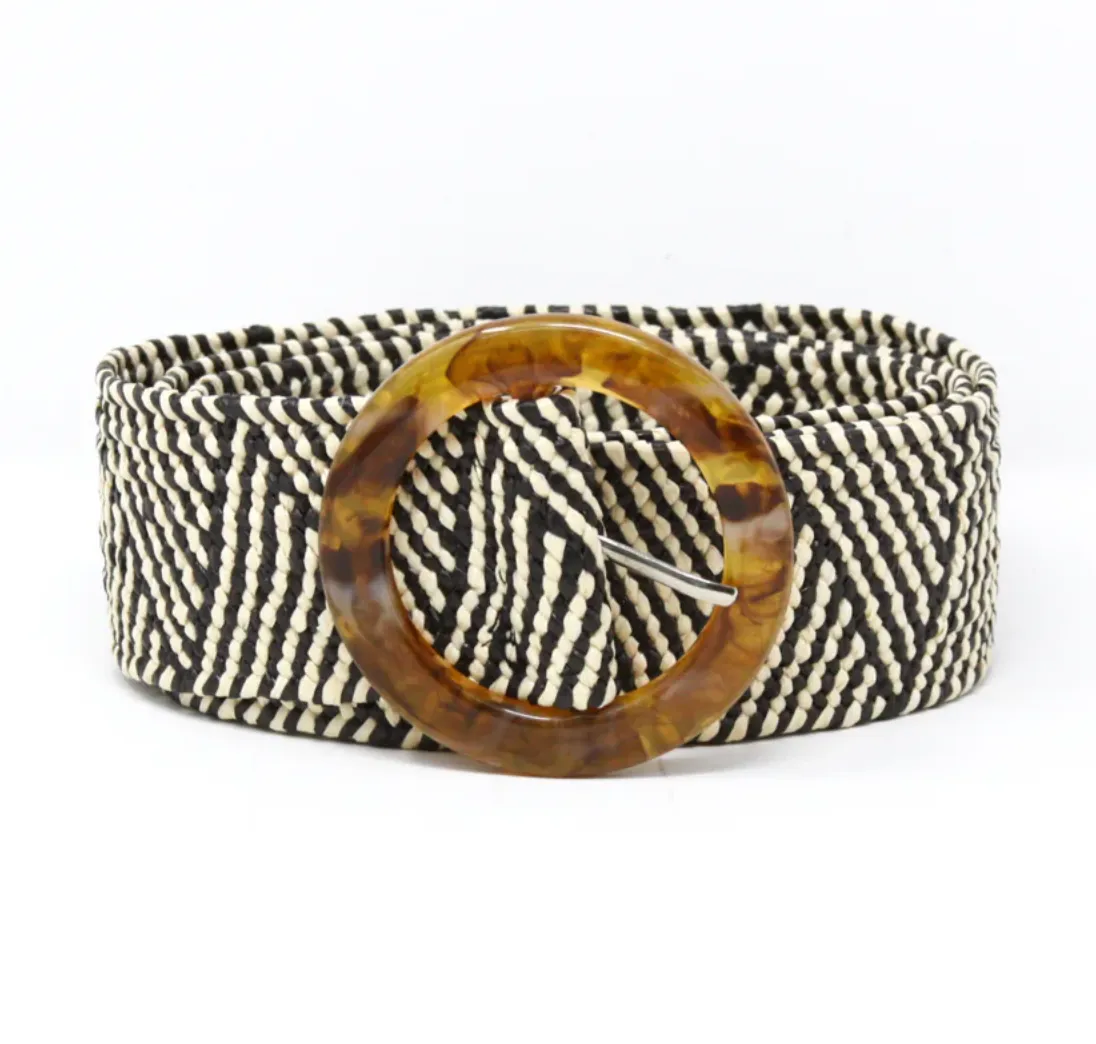 GF Stretch Belt Raffia With Resin Buckle