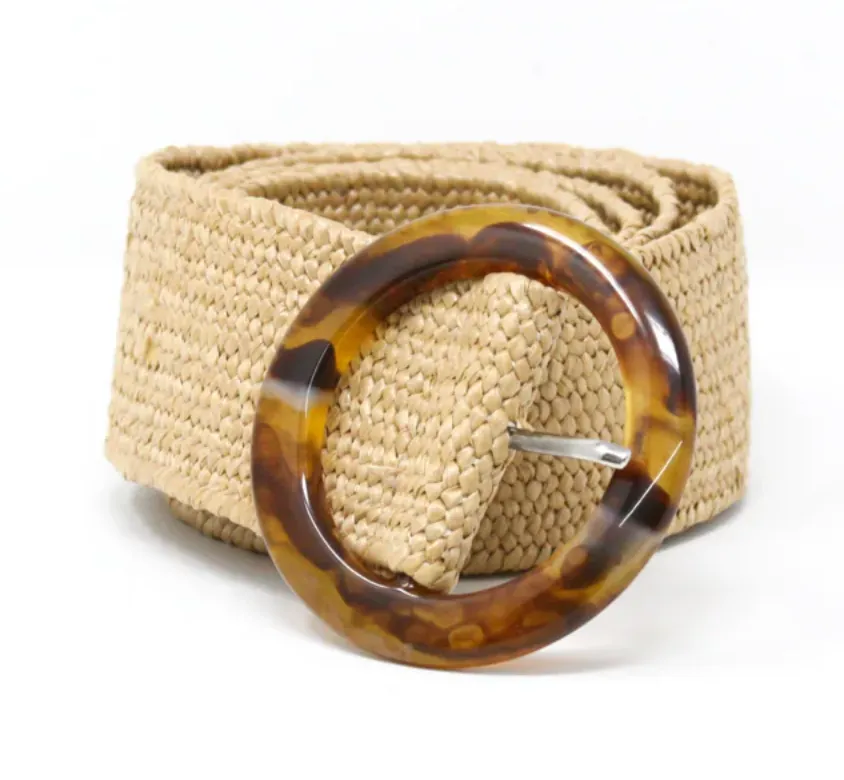 GF Stretch Belt Raffia With Resin Buckle