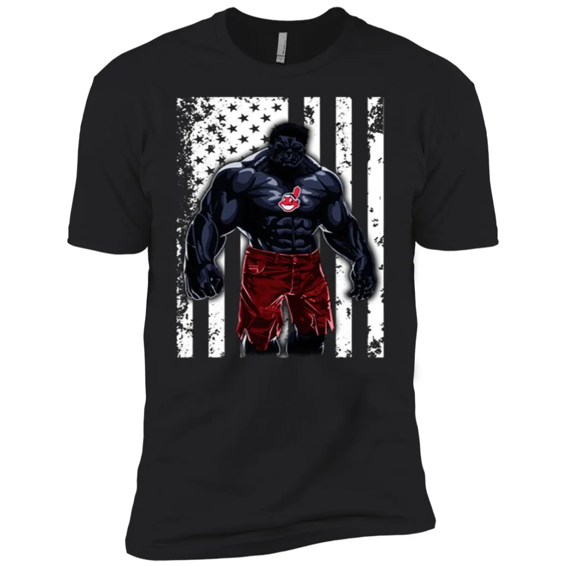 Giants Hulk Cleveland Indians T-shirt Flag Men Short Sleeve T-Shirt