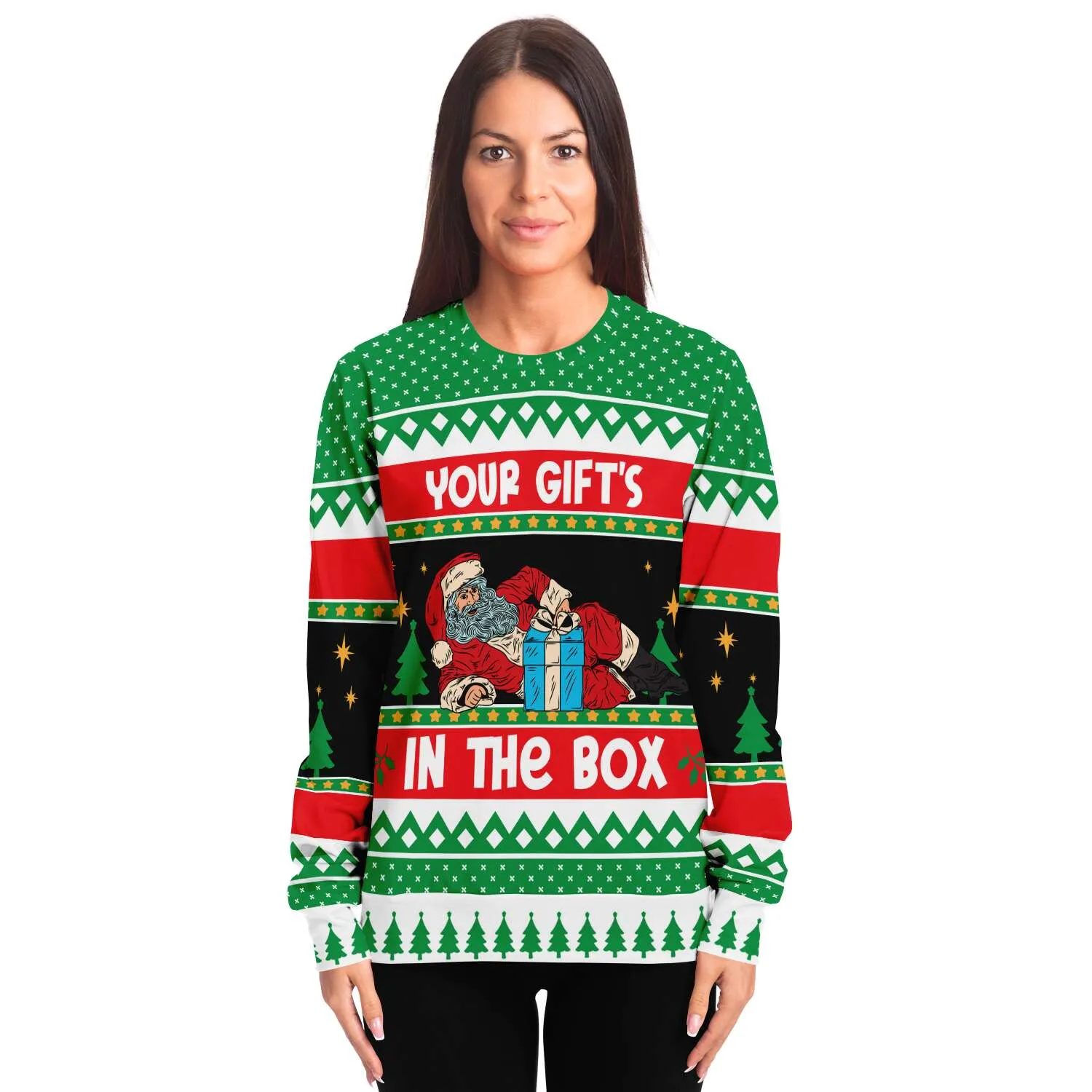 Gift In The Box Naughty Ugly Christmas Sweater