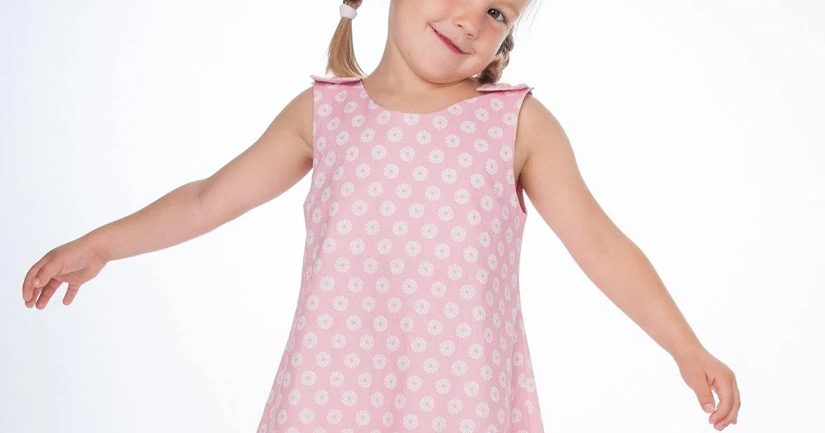 Girls pinafore dress pattern w. hem   buttons ebook pdf STEFFI by Patternforkids