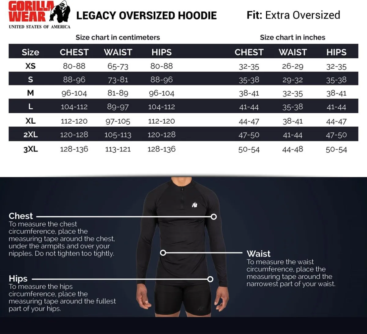 Gorilla Wear Legacy Oversized Hoodie - White/Black