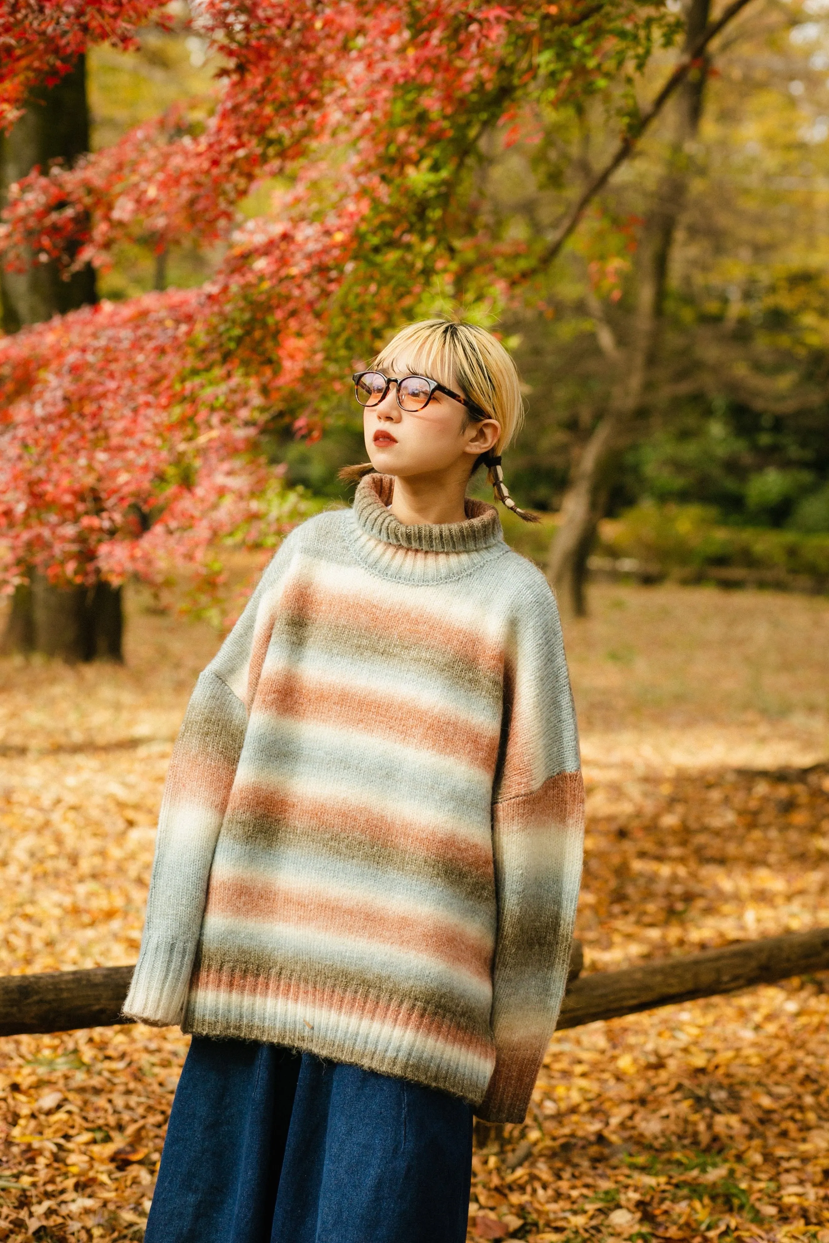 gradation turtleneck knit