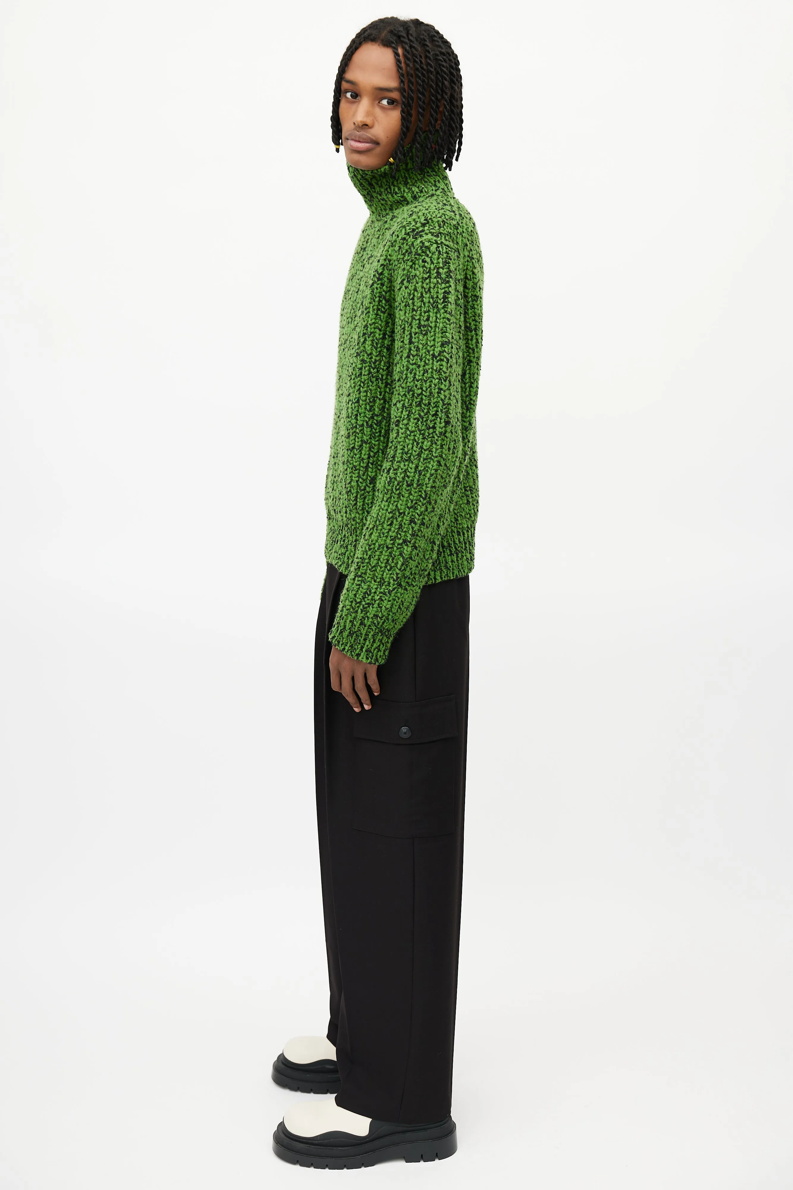 Green & Black Knit Sweater