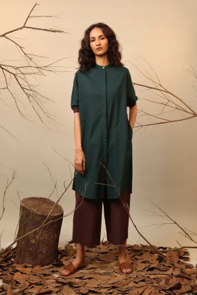 Green & Brown Shirt Tunic Set (2 PCS)