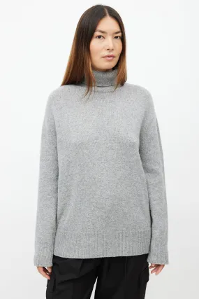 Grey Wool Knit Turtleneck