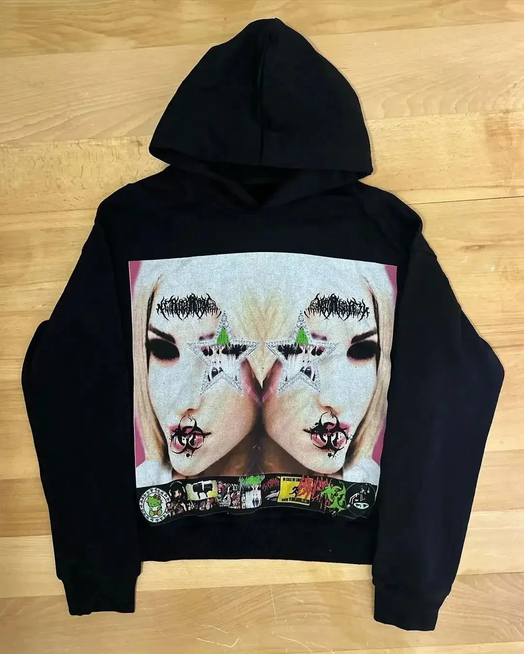 Harajuku High Street Print Hoodie Oversized Goth Streetwear Tops Grunge Hoodies Women Couples New Sweatshirt Gothic Y2k Clothes