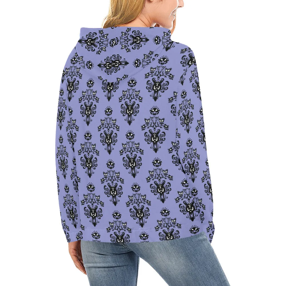 Haunted Mansion Wallpaper Hoodie for Women