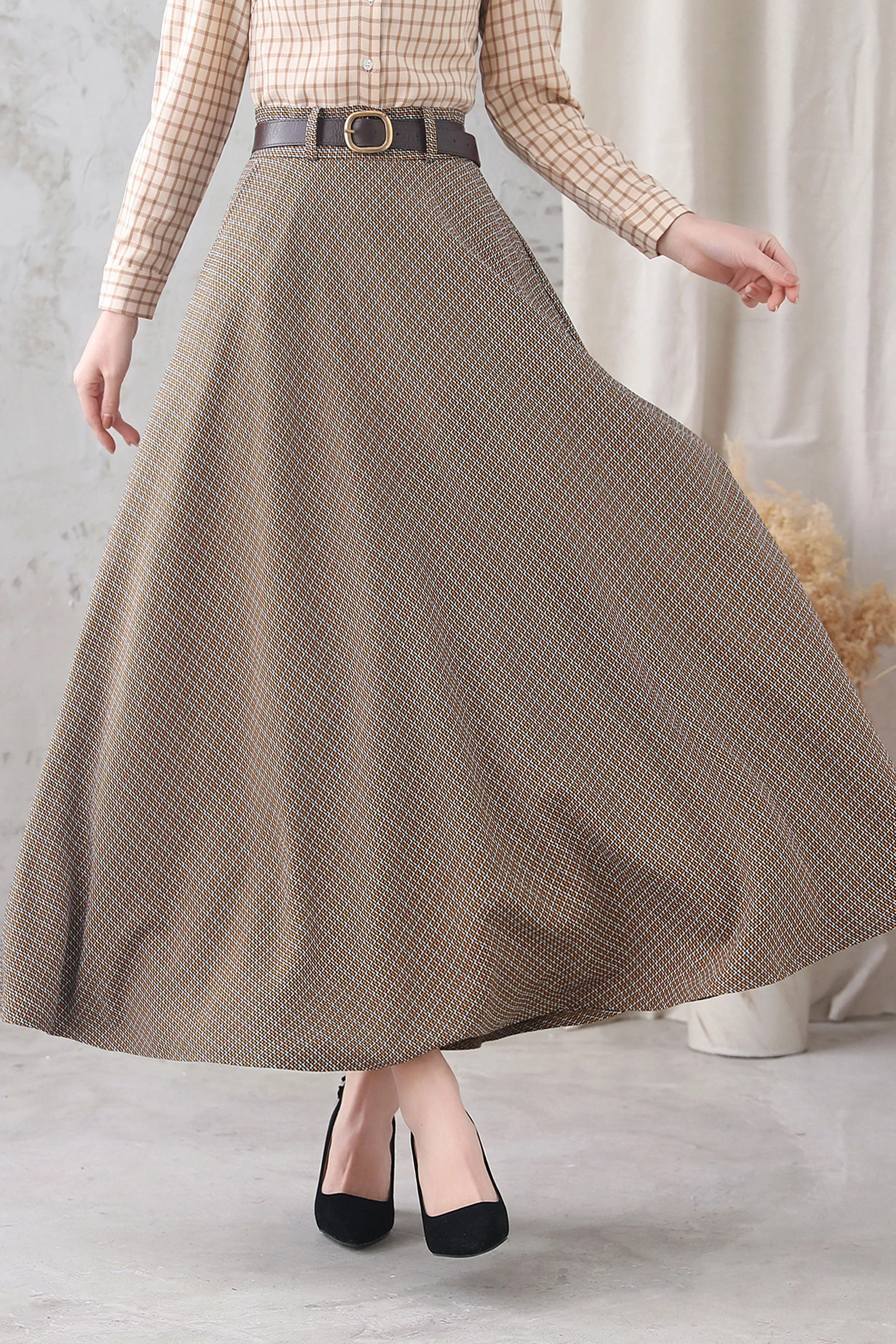 High Waisted Long Maxi Skirt Women 3348