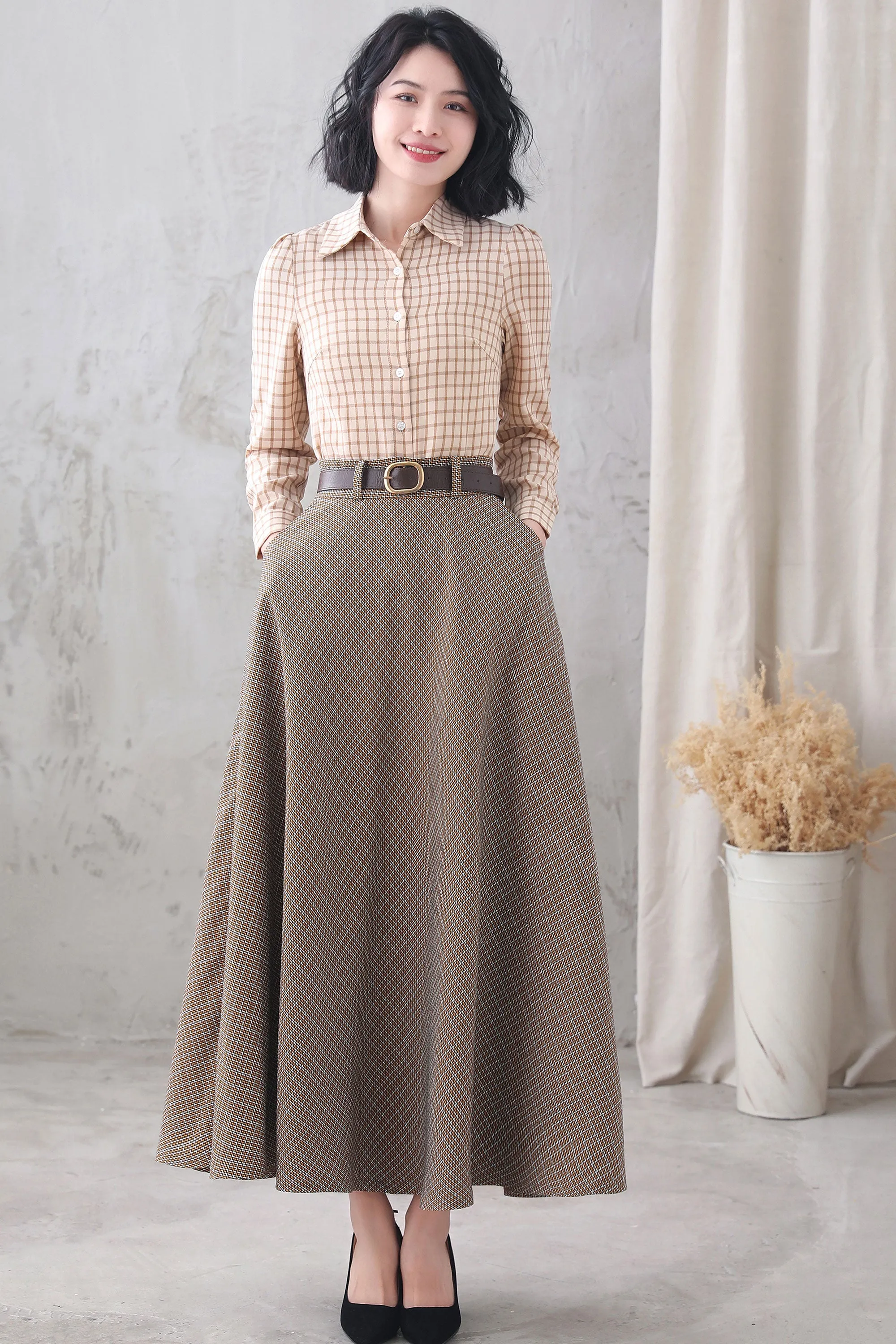 High Waisted Long Maxi Skirt Women 3348