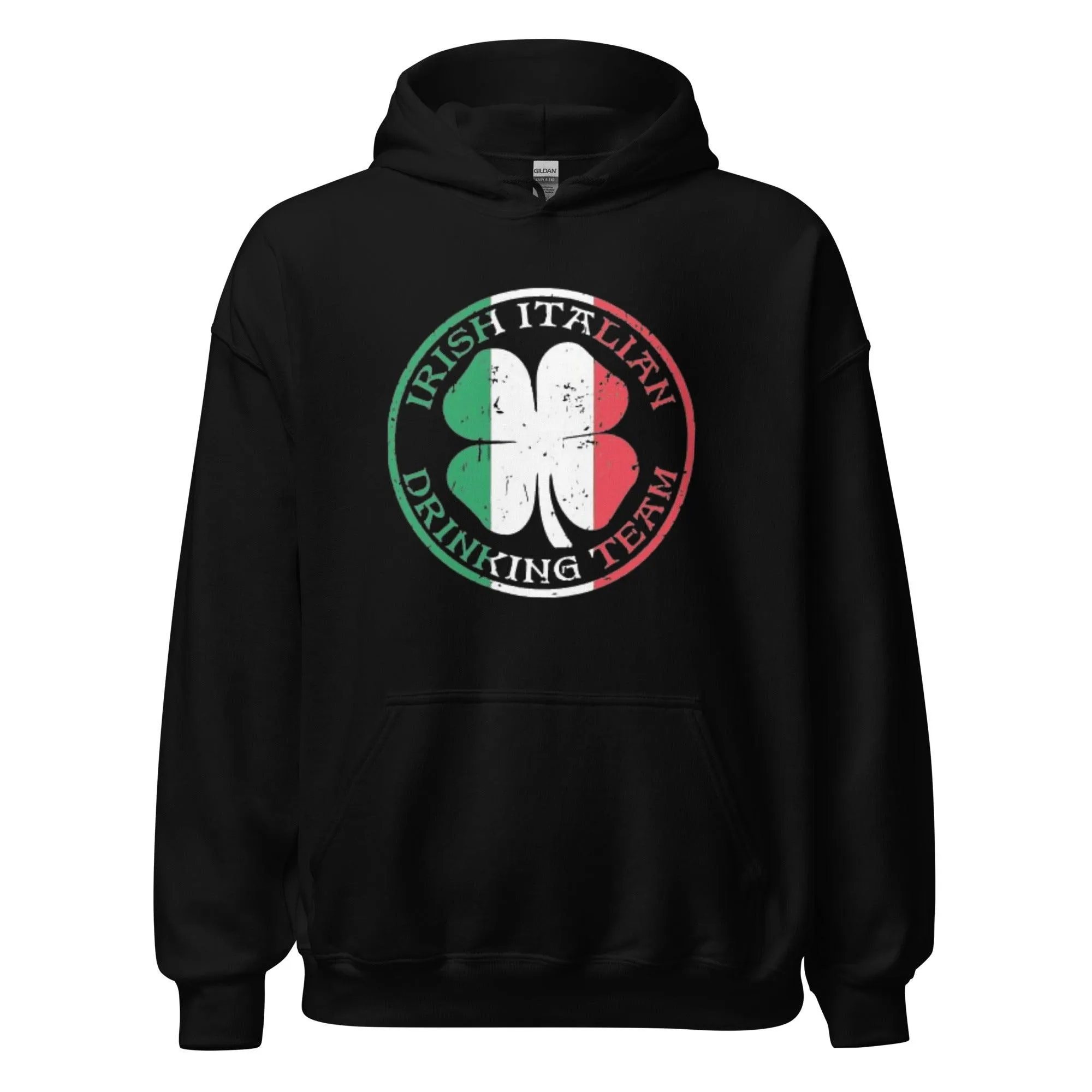 Irish Italian Drinking Team Hoodie Midweight Blended Cotton Unisex Pullover