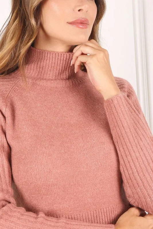 Isla Crop Mock Neck Sweater