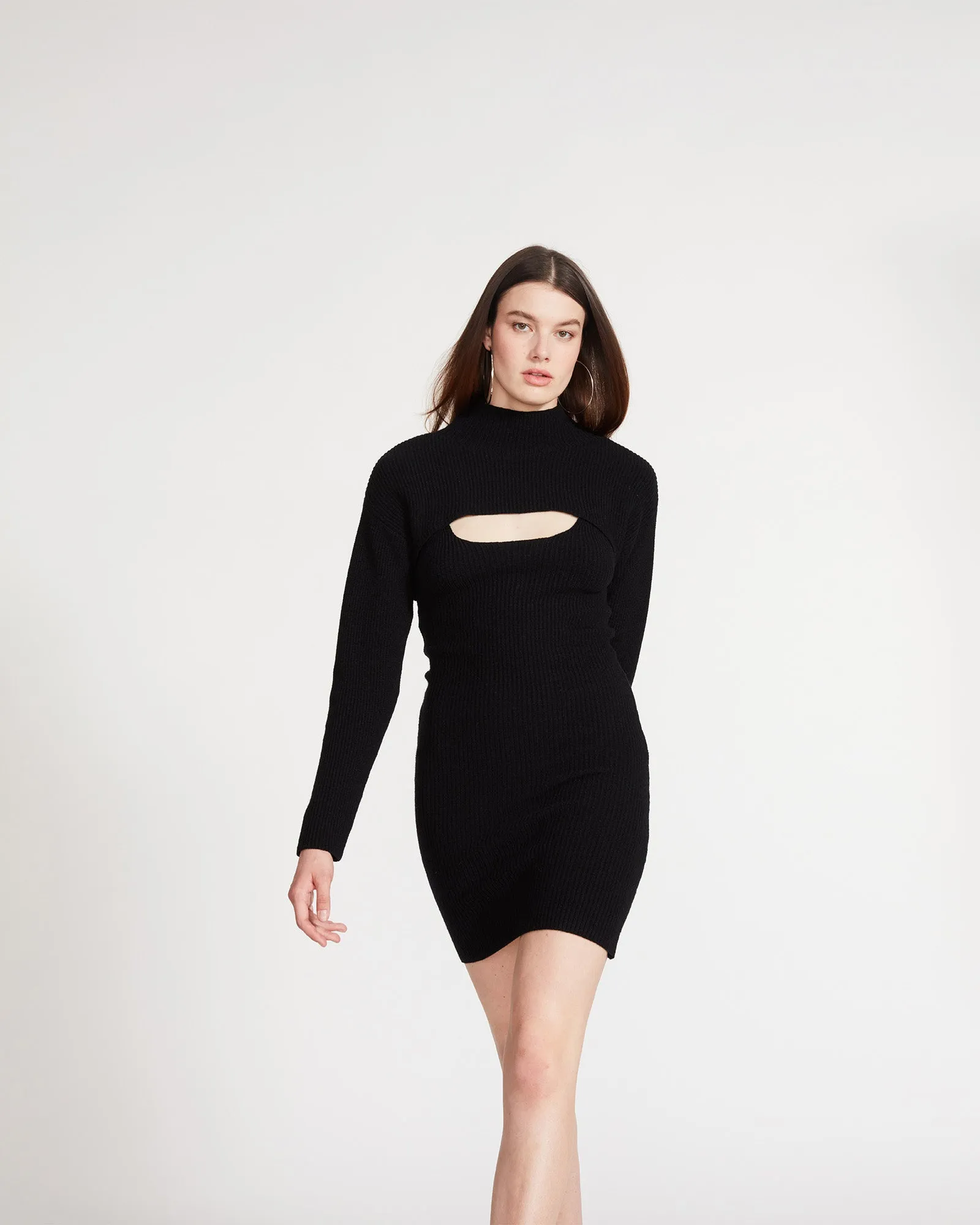 IVANA SWEATER DRESS BLACK