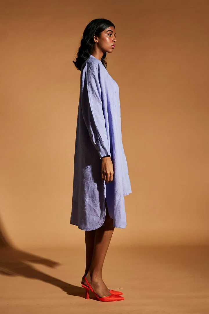 Jacaranda Linen Shirt Dress