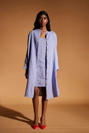 Jacaranda Linen Shirt Dress