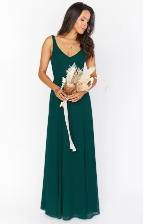 Jenn Maxi Dress ~ Emerald Chiffon