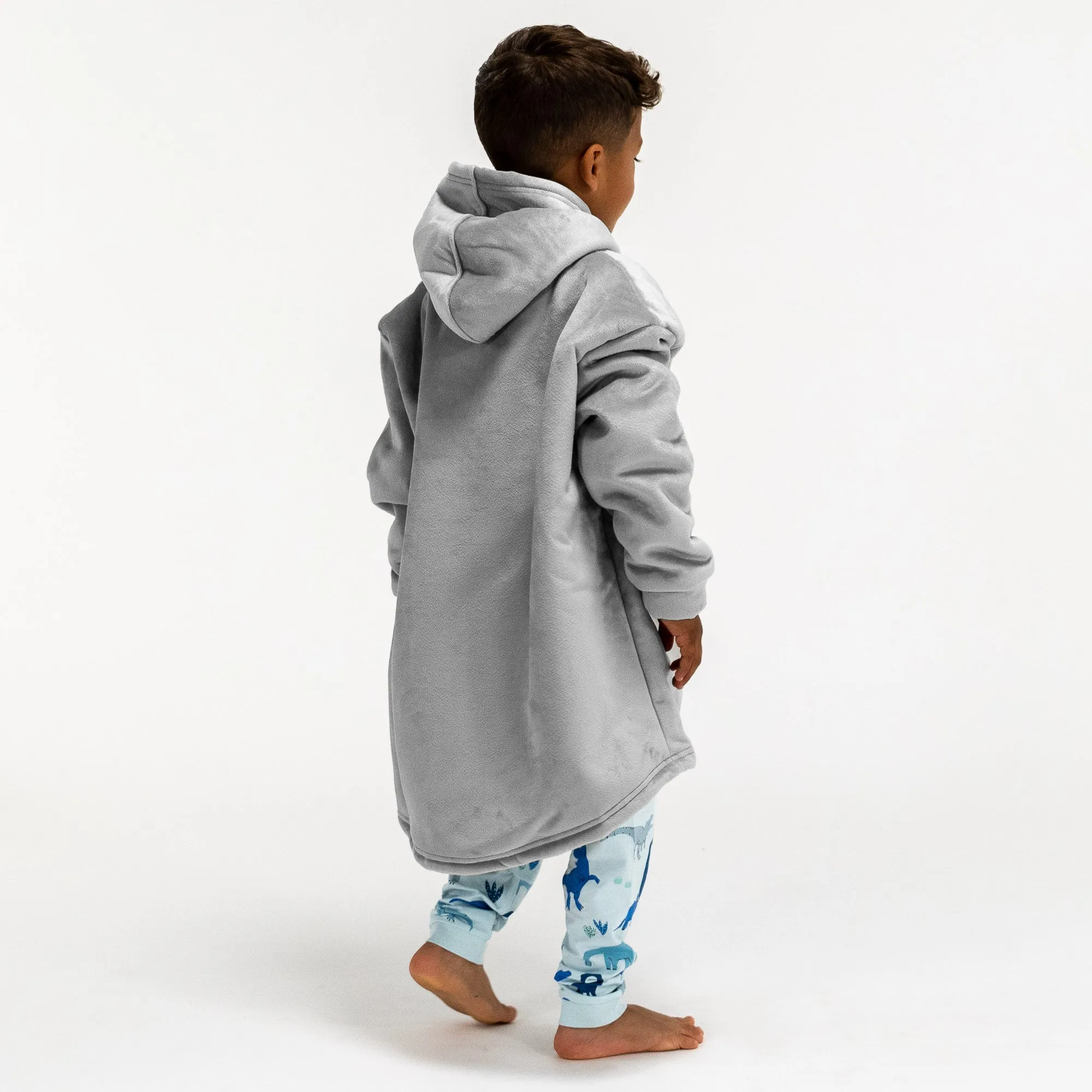 Kids Oversized Hoodie Blanket Sweatshirt - Minky Grey