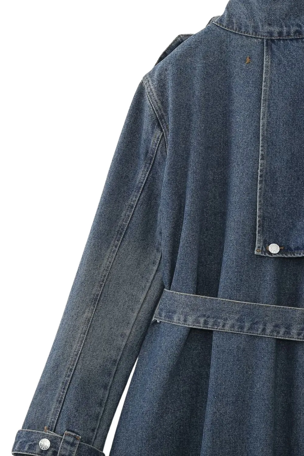 'Kylie' Tie-Waist Denim Trench Coat