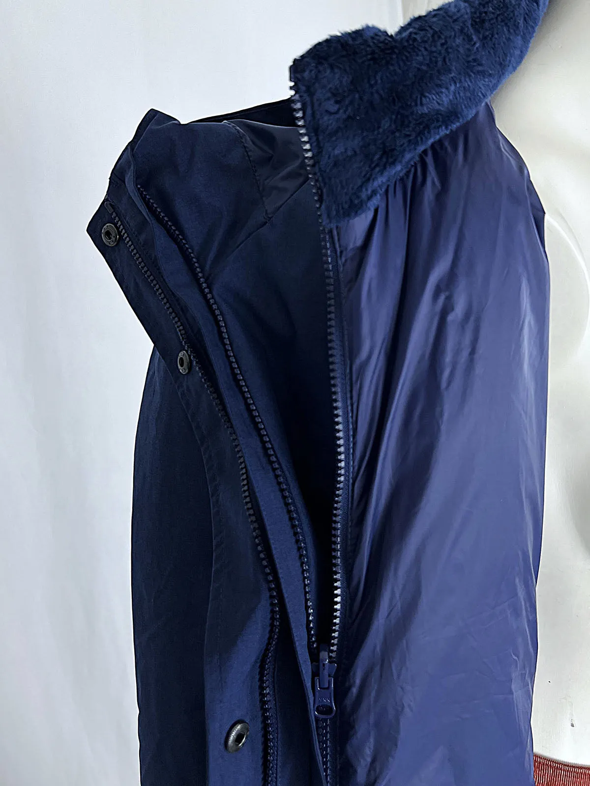 Lands' End Size XL (16/18) Blue Winter Parka Coat NWT