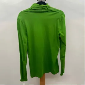 Lands End Women's Size M Green Solid Long Sleeve Shirt