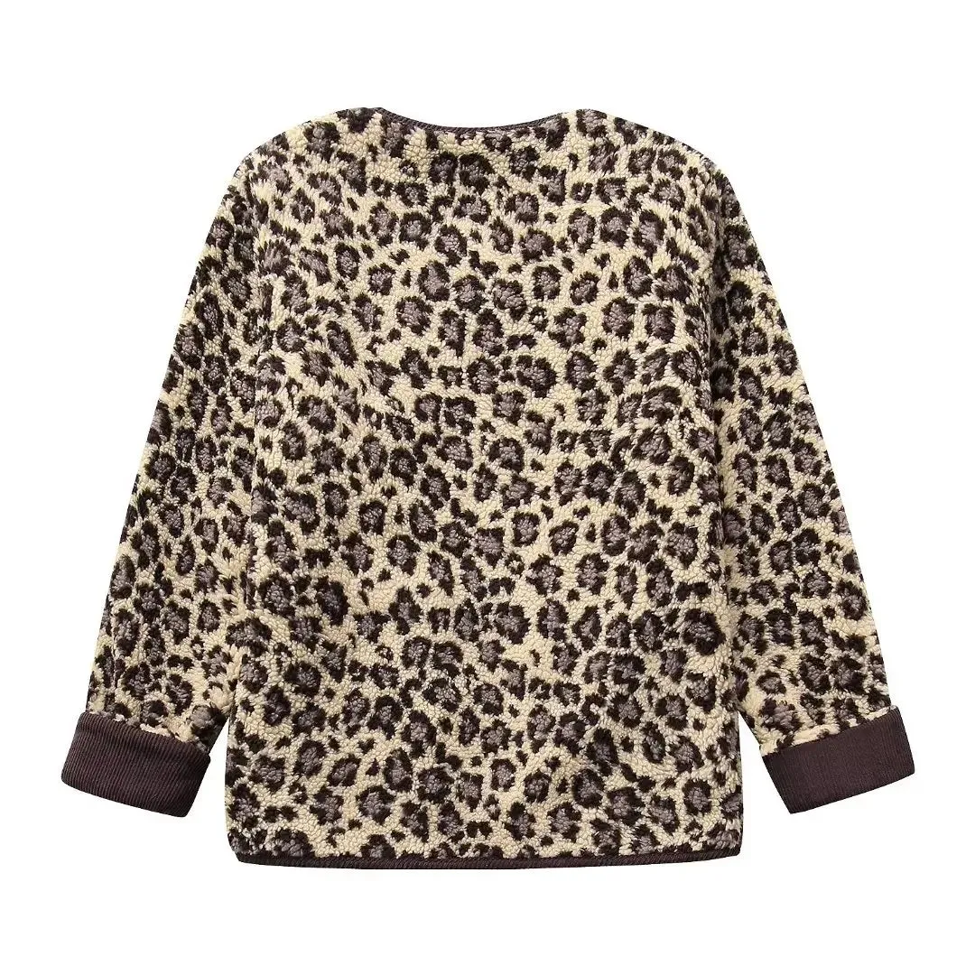 Leopard Print Teddy Coat