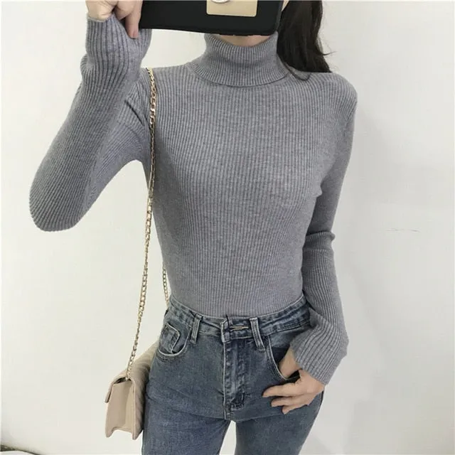 Let's Do Brunch Ribbed Turtleneck Sweater