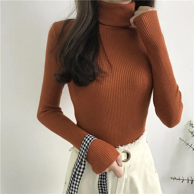 Let's Do Brunch Ribbed Turtleneck Sweater