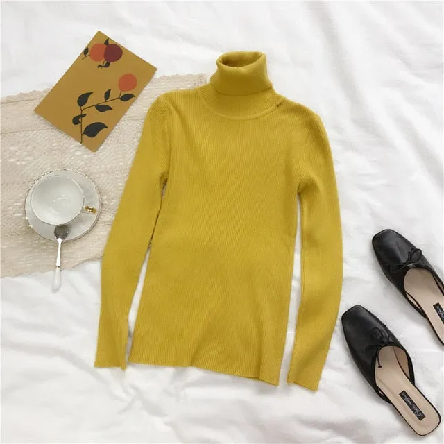 Let's Do Brunch Ribbed Turtleneck Sweater