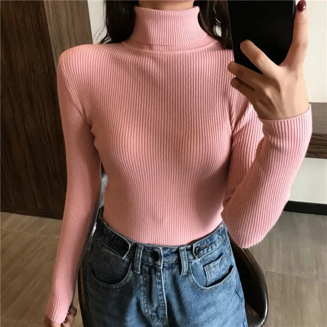 Let's Do Brunch Ribbed Turtleneck Sweater