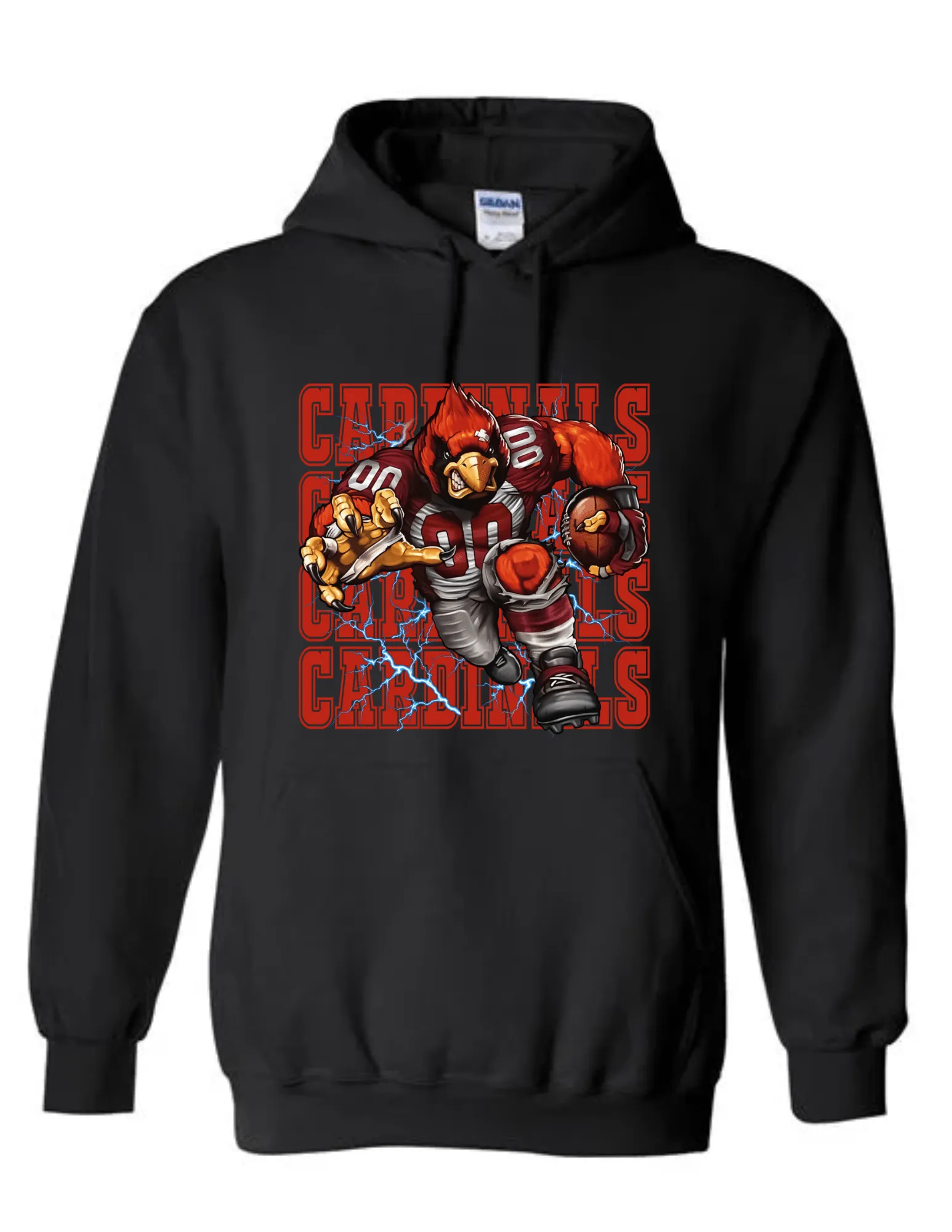 Lightning Cardinal Hoodie- Adult