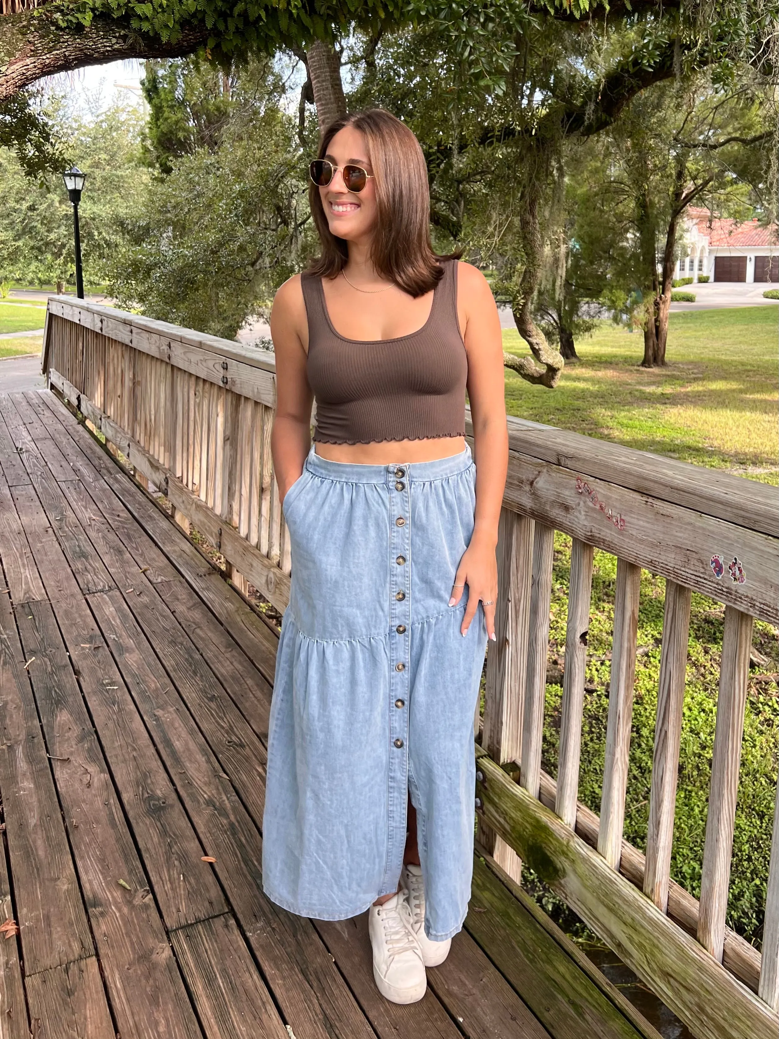 LOLA MAXI SKIRT IN DENIM