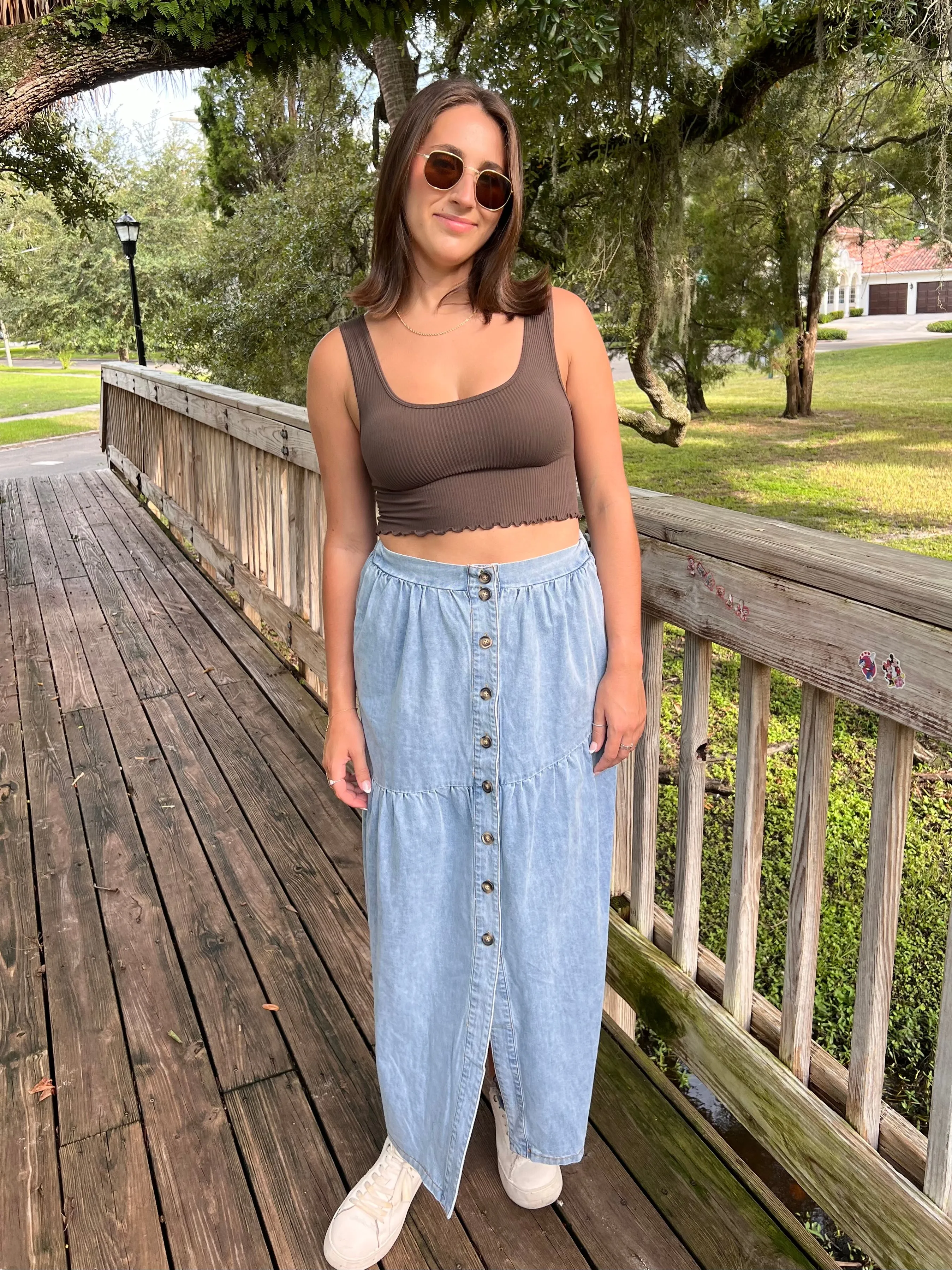 LOLA MAXI SKIRT IN DENIM