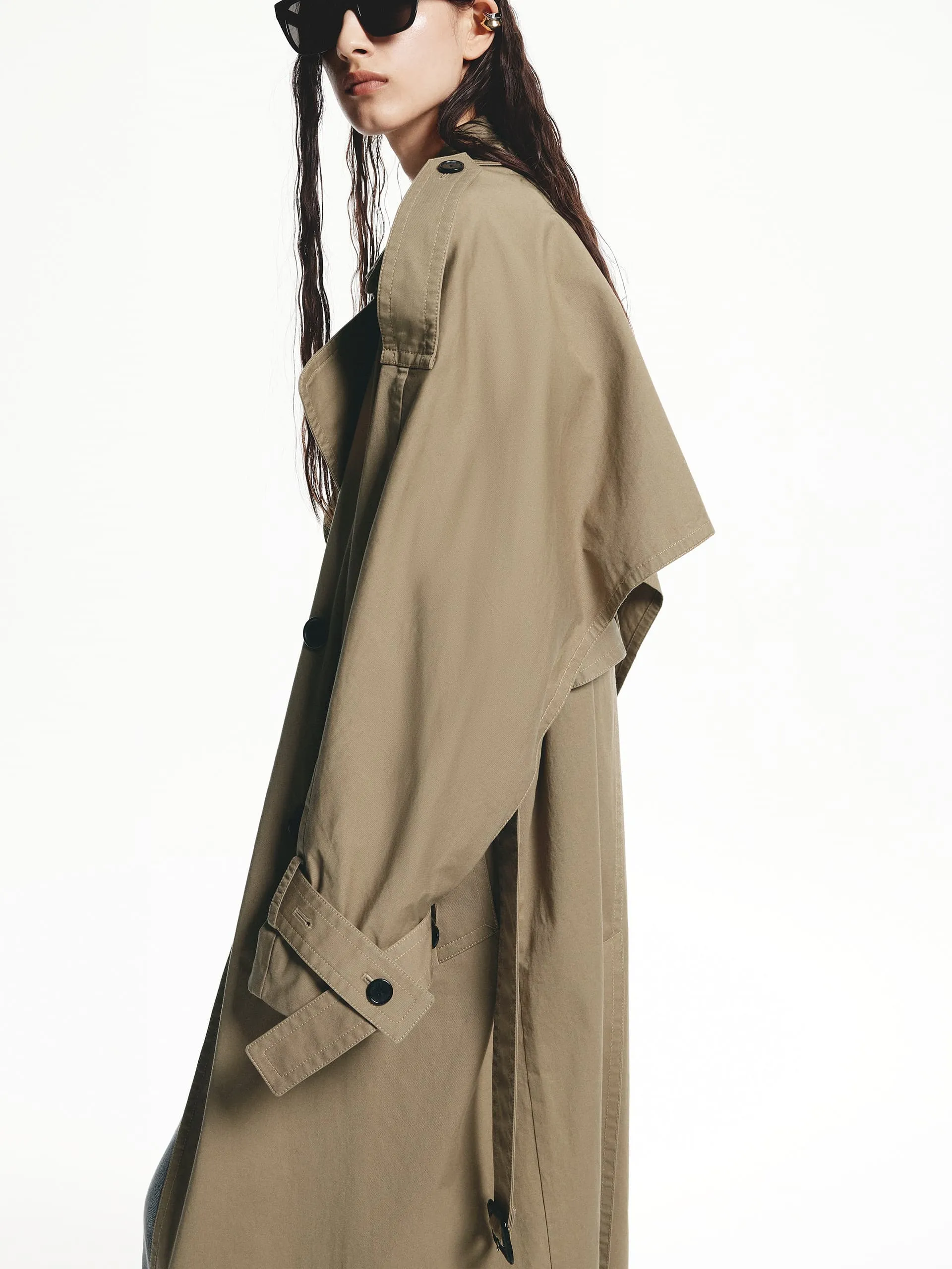 Long Belted Trench Coat