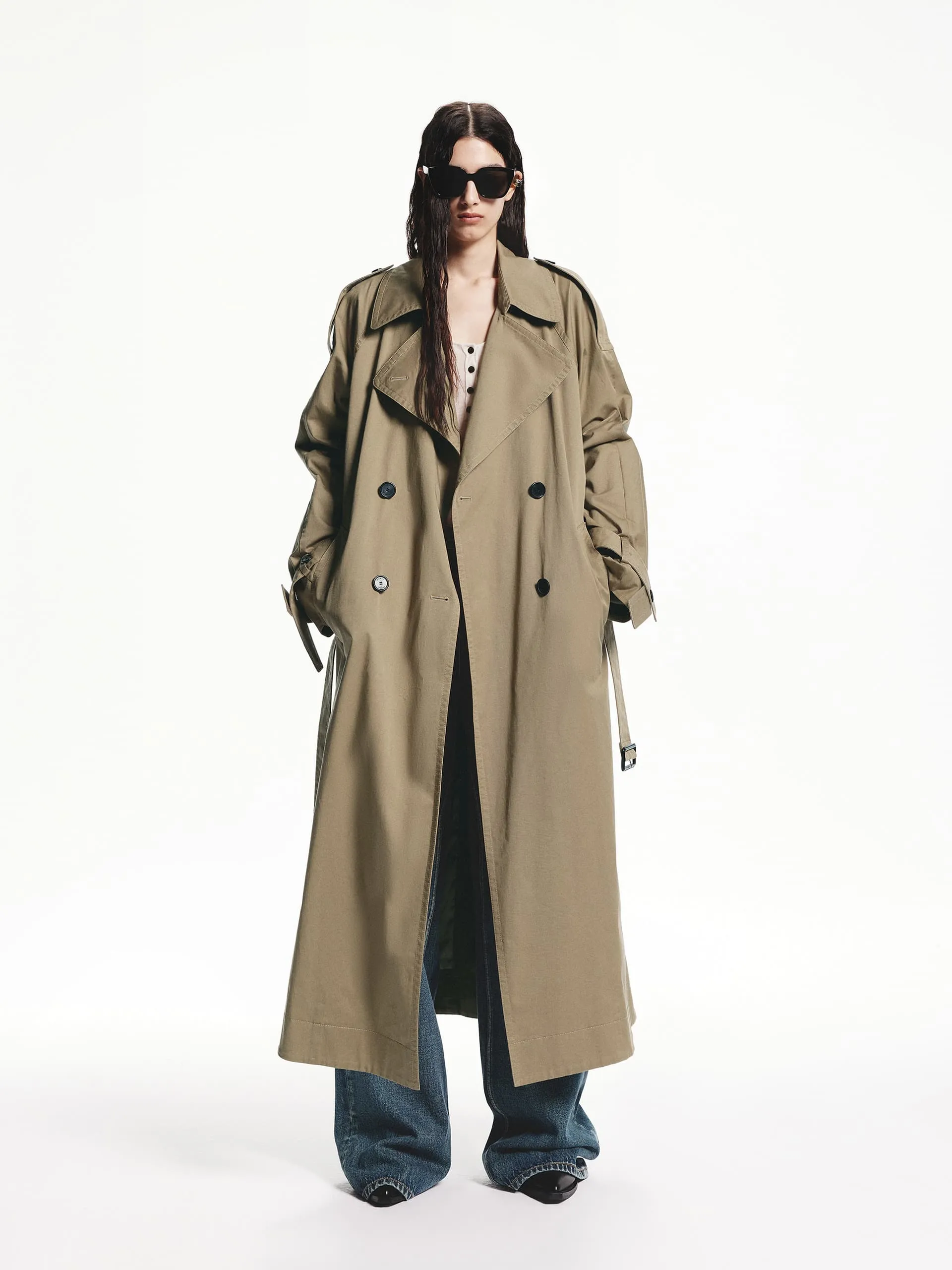 Long Belted Trench Coat