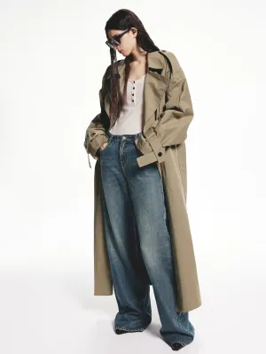 Long Belted Trench Coat