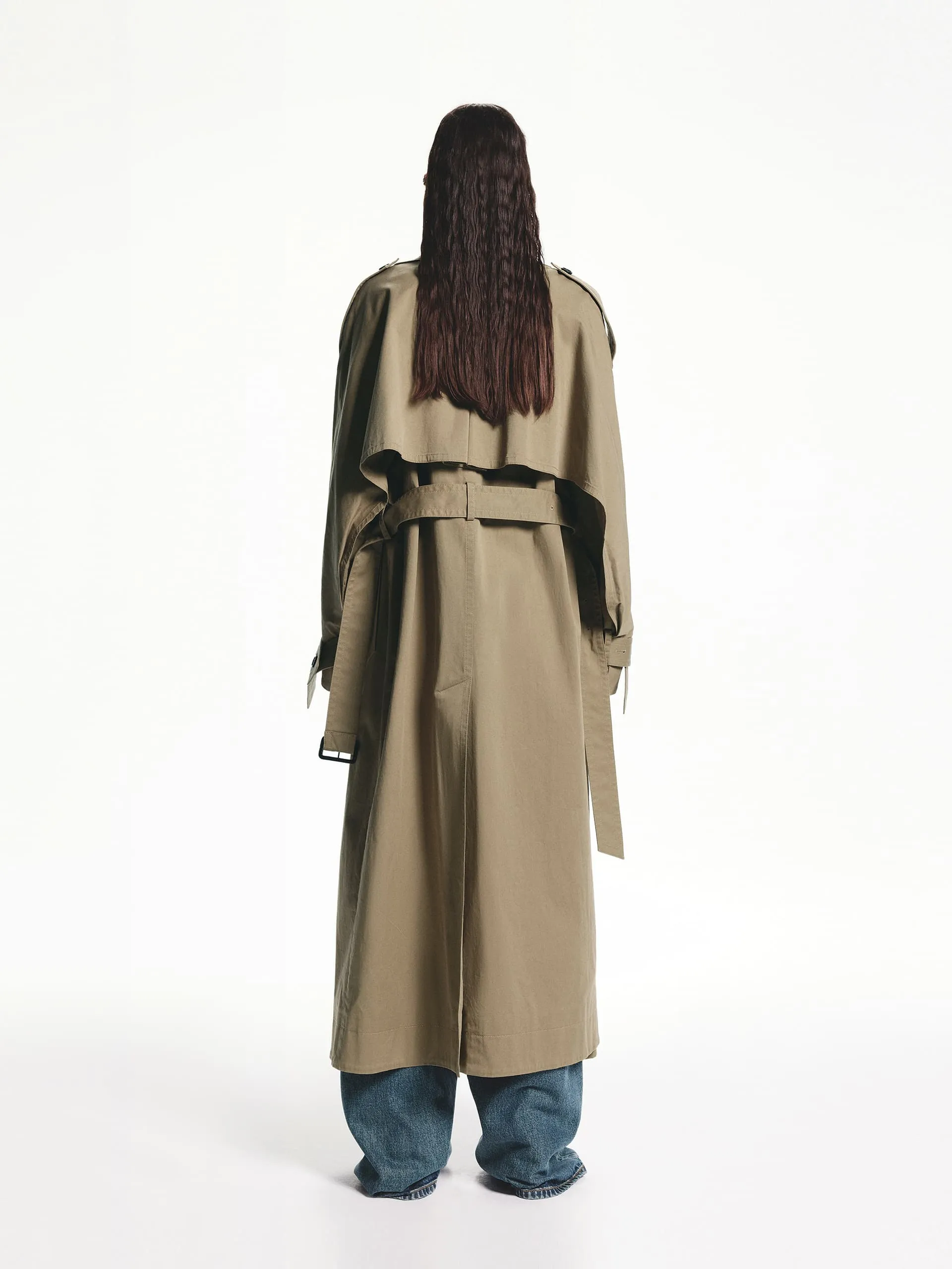 Long Belted Trench Coat