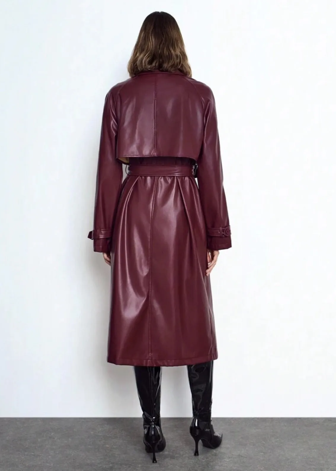 Loose Eco-Leather Trench Coat