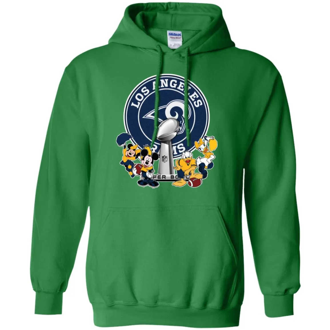 Los Angeles Rams Super Bowl 2019 Mickey Minnie Mouse Donald Daisy Duck Football Nfl Pullover Hoodie Sweatshirt