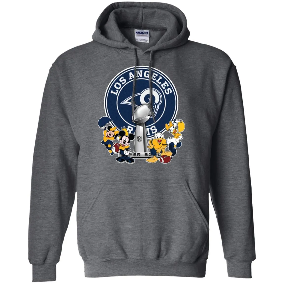 Los Angeles Rams Super Bowl 2019 Mickey Minnie Mouse Donald Daisy Duck Football Nfl Pullover Hoodie Sweatshirt