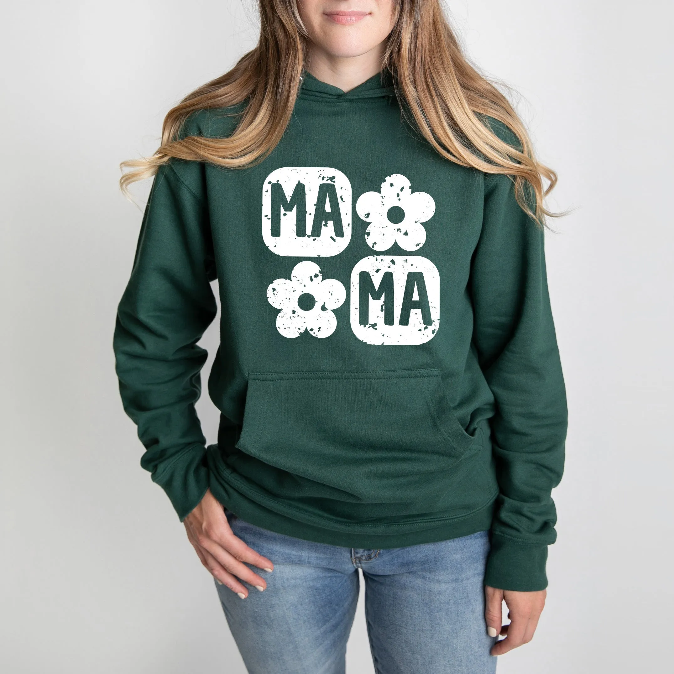 Mama Square Flower Grunge | Hoodie