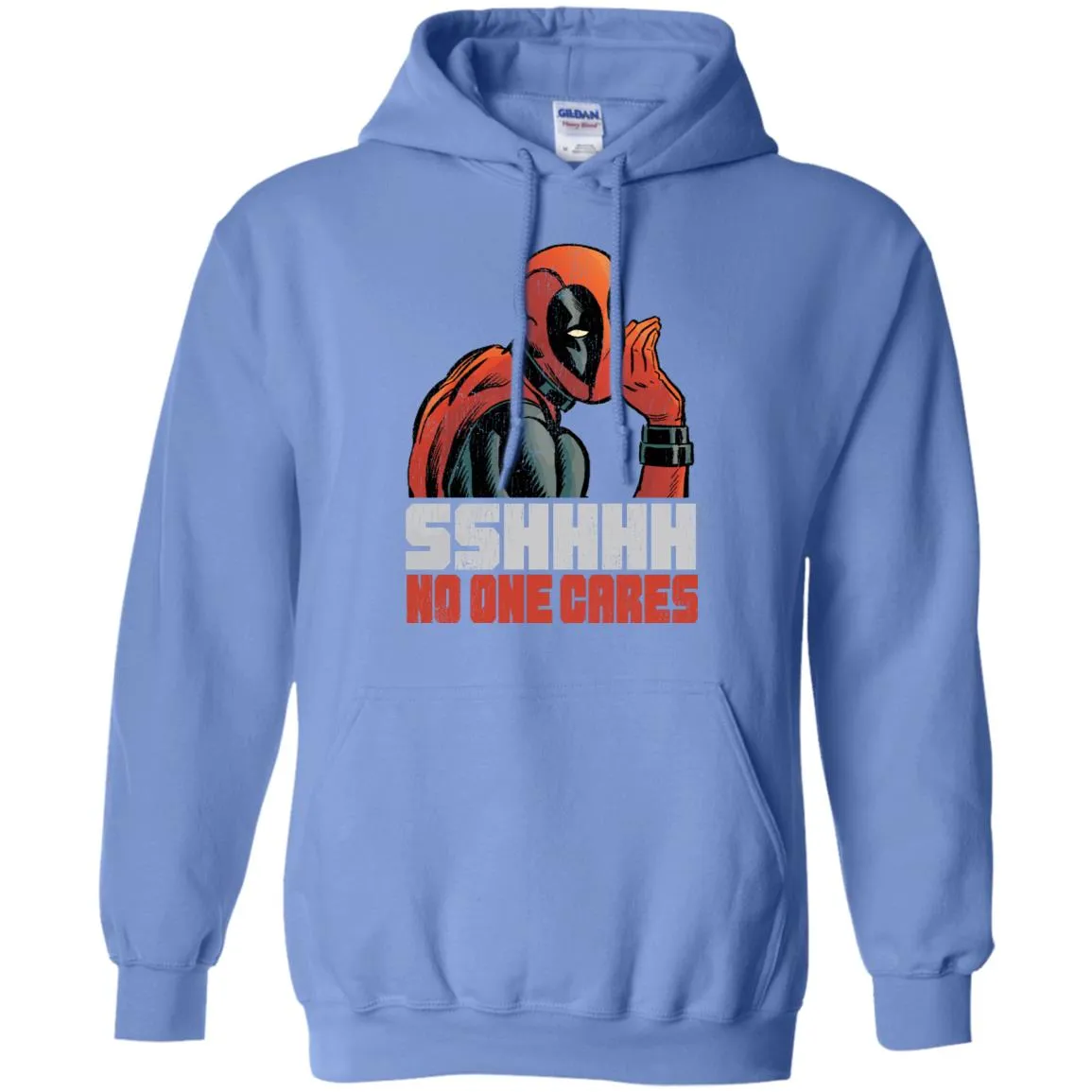 Marvel Deadpool Shhh No One Cares Whisper Pullover Hoodie Sweatshirt