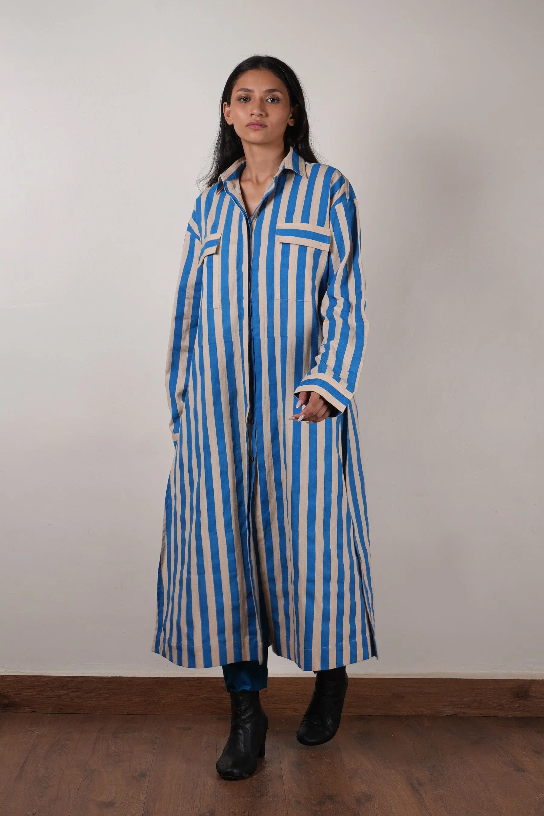 Mati Blue Striped Tunic Set (2 PCS)