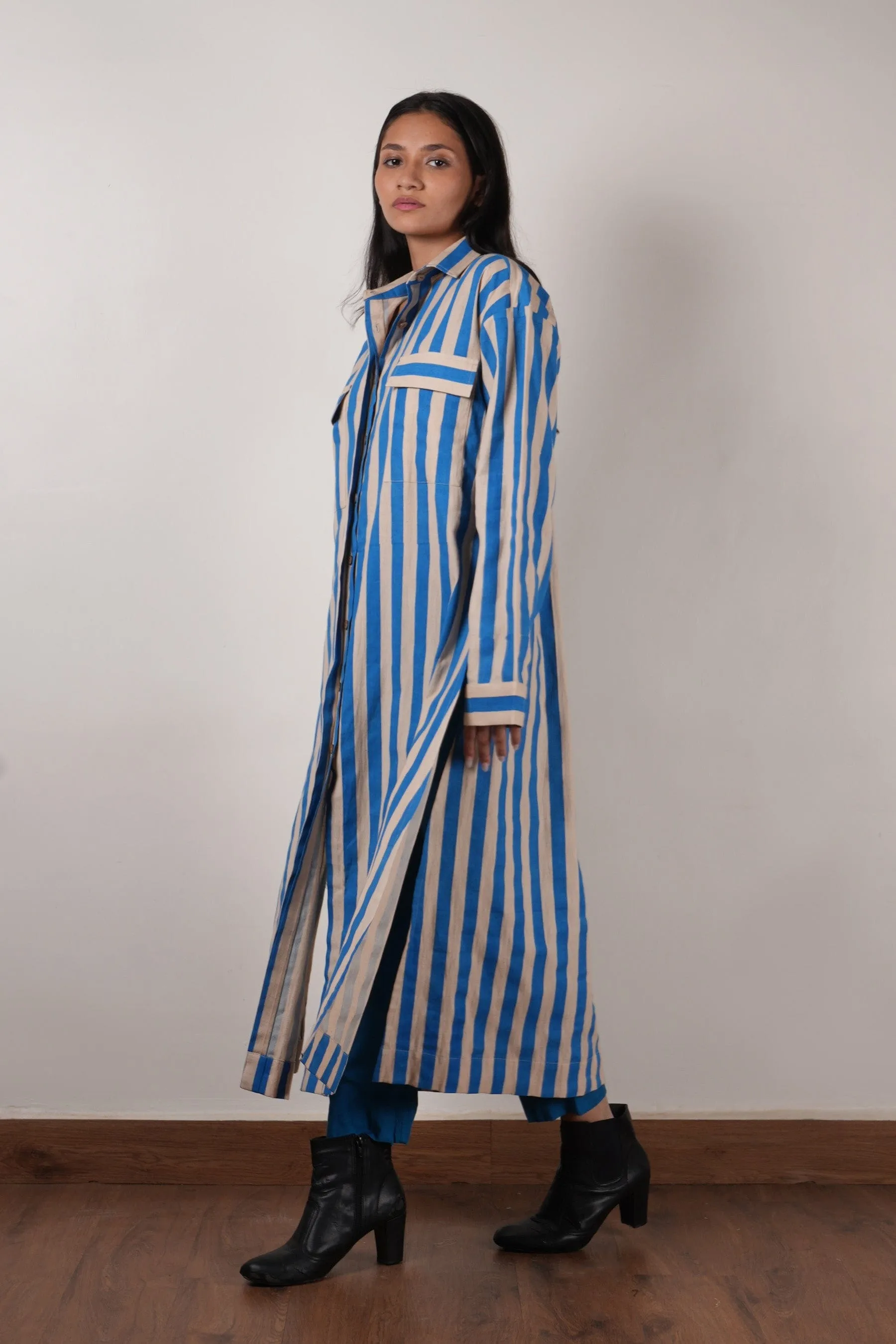 Mati Blue Striped Tunic Set (2 PCS)